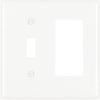 White 1-Toggle & 1 Decorator Opening Nylon Wall Plate view 2