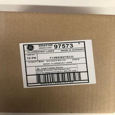 G E Lighting 97573 13-Watt CFL Plug In 2 Pin Double Biax Bulb - Quantity 10