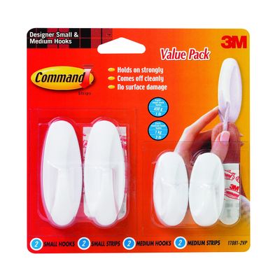 Command Strips 17081-2VP Small & Medium Command Designer Hooks Value Pack