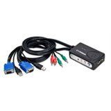 2PORT KVM Switch with Audio Support PS/2 USB Keyboard Mouse