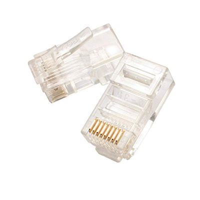 Pro'sKit 788-FA50 Modular Plug 8P8C, Flat Cable, Stranded Wire, 50 uin Gold (Pack of 1000)