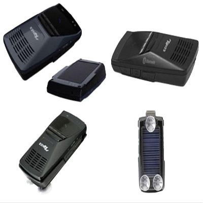 Eznex Solar-Powered In-Car Bluetooth Speakerphone with FM Transmitter (Black)