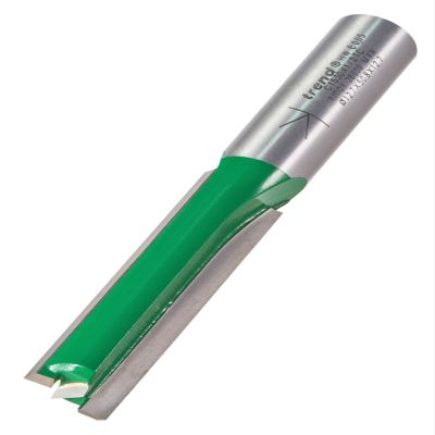Trend CraftPro Straight Two Flute Cutter Router Bit, 1/2 Inch Shank, 1/2 Inch Cut Diameter & 2 Inch Cut Length, Tungsten Carbide Tipped, C153DX1/2TC
