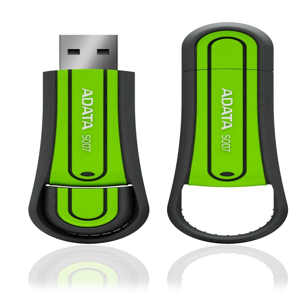 ADATA S007 Military-Spec 8 GB High-Speed USB 2.0 Flash Drive AS007-8G-RGN (Green)