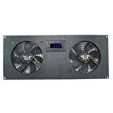 Coolerguys Programmable Thermostat Cooling Kit for Cabinets, AV, and Components (Plastic, Dual 120mm Pro)
