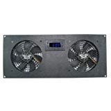 Coolerguys Programmable Thermostat Cooling Kit for Cabinets, AV, and Components (Plastic, Dual 120mm Pro)