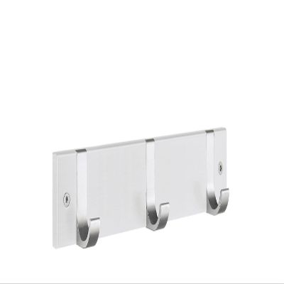 Smedbo BX1075 Triple Coat Rack, White Wood/Satin Aluminum