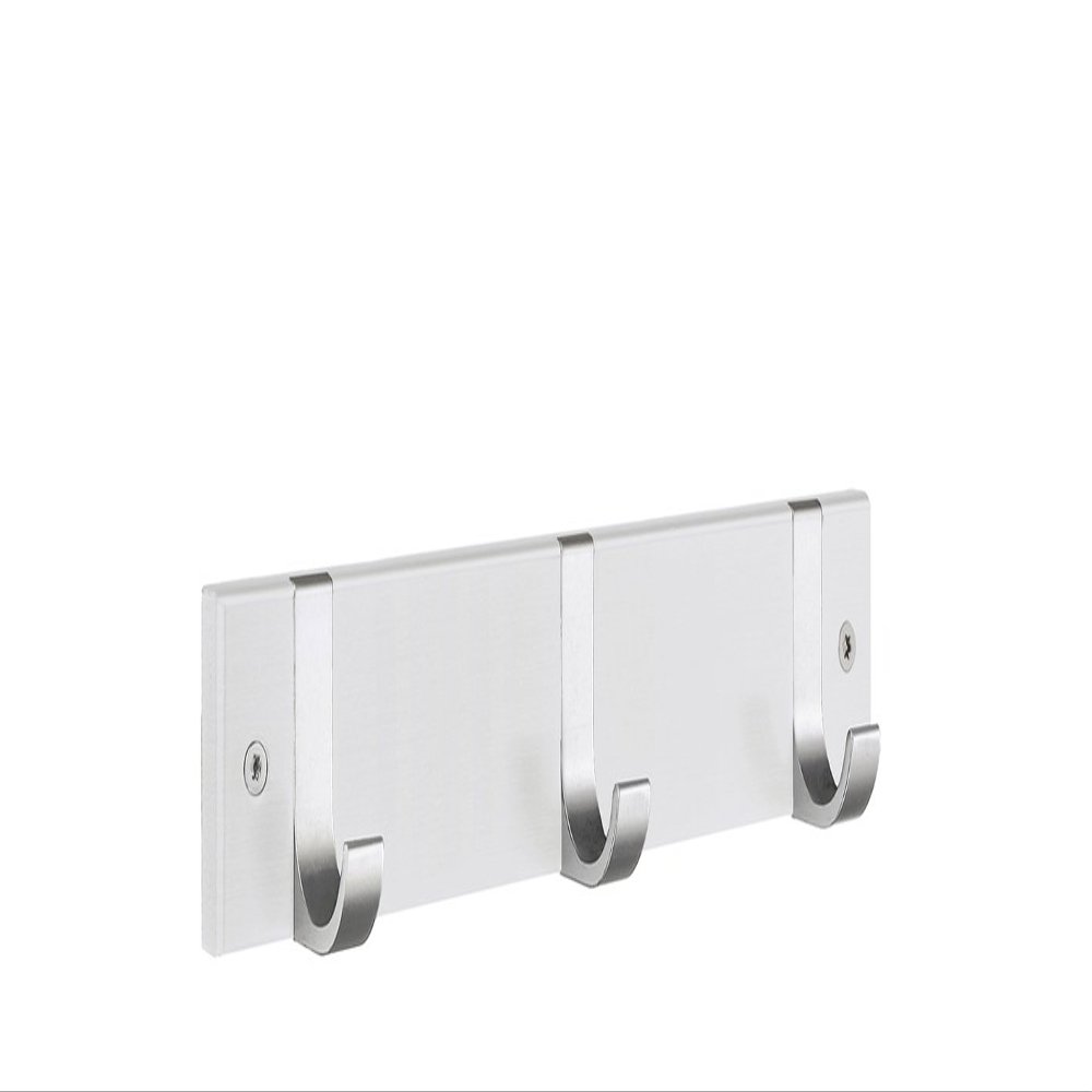 Smedbo BX1075 Triple Coat Rack, White Wood/Satin Aluminum