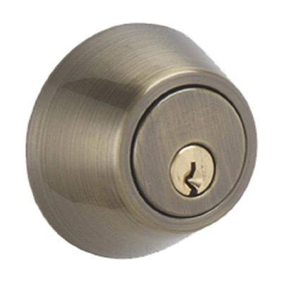 J-Series by Schlage Deadbolt with Standard Trim, Keyed 1 Side, Highest Residential Security, Antique Brass, JD60 609