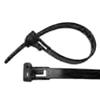 5-1-2 Black Releasable Nylon Tie Wrap 50 lb Tensile Strength view 1