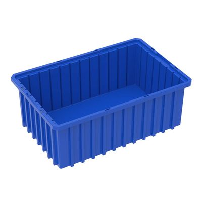 Akro-Mils 33166 Akro-Grid Plastic Slotted Dividable Modu Box Stackable Grid Storage Tote Container, (16-1/2-Inch L x 10-7/8-Inch W x 6-Inch H), (8 Pack), Blue (33166BLUE)