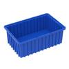 Akro-Mils 33166 Akro-Grid Plastic Slotted Dividable Modu Box Stackable Grid Storage Tote Container, (16-1/2-Inch L x 10-7/8-Inch W x 6-Inch H), (8 Pack), Blue (33166BLUE) view 1