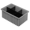 Akro-Mils 33166 Akro-Grid Plastic Slotted Dividable Modu Box Stackable Grid Storage Tote Container, (16-1/2-Inch L x 10-7/8-Inch W x 6-Inch H), (8 Pack), Gray view 2