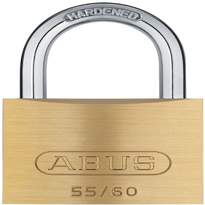 ABUS 55/60 Solid Brass Padlock with 2 Keys for School, Gym