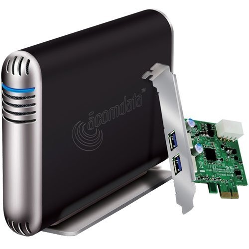 AcomData SMBXXXU3EPCI-BLK 3.5inch Samba USB3.0 SATA Enclosure Kit Retail with Two-Port PCI Express Card