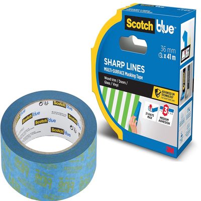ScotchBlue Sharp Lines Multi-Surface Painter's Tape, 1.41 inches x 60 Yards, 2093, 1 Roll