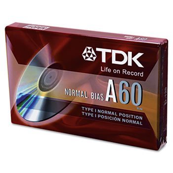 TDK Standard Grade Audio & Dictation Cassette, Normal Bias, 60 Minutes (30 x 2)