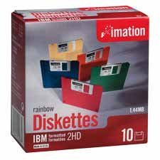 Imation Products - 3-1/2" Formatted Color Diskettes, 1.44 MB Cap, RD/OE/YW/GN/BE - Sold as 1 BX - Diskettes are ideal for storing, transferring and distributing your data from computer to computer. Each diskette is manufactured to the highest standar