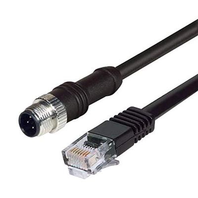 L-COM - M12RJ454D-5 - Sensor Cable, M12 Plug, RJ45 Plug, 4 Positions, 5 m, 16.4 ft