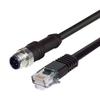 L-COM - M12RJ454D-5 - Sensor Cable, M12 Plug, RJ45 Plug, 4 Positions, 5 m, 16.4 ft view 1