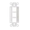 Cmple - 3 Port Decorator Wall Plate Insert, 1-Gang Keystone Wall Plate, Standard Keystone Jack Single Gang Wall Plate - White view 2