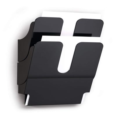 Durable FlexiPlus 2 1709008060 Literature Holder with 2 Compartments A4 Portrait - Black