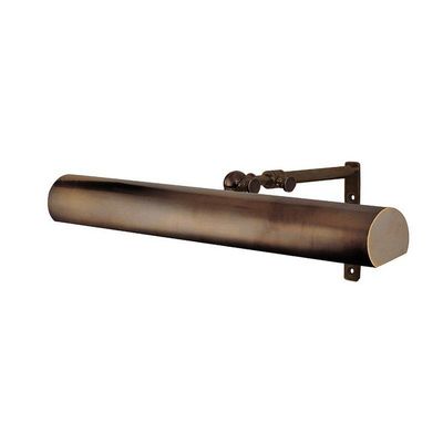 Hudson Valley Lighting Vernon 2-Light Picture Light | Distressed Bronze Finish | Brass Shade | Damp-Rated for Bathroom Use | 16" W x 5" H Profile | 2416-DB