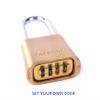 Sesamee K440 4 Dial Bottom Resettable Combination Brass Padlock with 4-Inch Hardened Steel Shackle and 10,000 Potential Combinations view 4