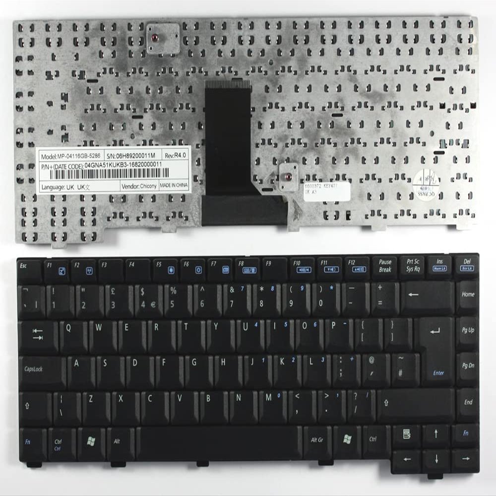 Power4Laptops UK Layout Black Replacement Laptop Keyboard Compatible with Asus A6KM