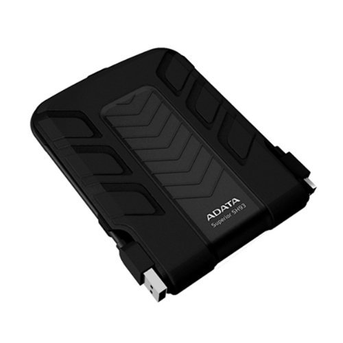 ADATA SH93 Waterproof/Shockproof 500GB USB 2.0 External Hard Drive  ASH93-500GU-CBK (Black)