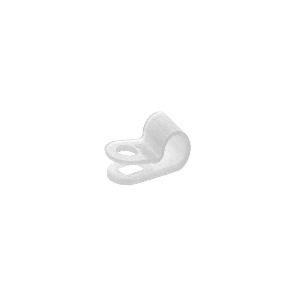Secure 3/16 Inch Standard R Type Natural Nylon Screw Mount Cable Clamp for Wire Management - 100 Pack