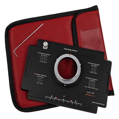 Fotodiox Pro Lens Adapter - Compatible with Pentax K Mount (PK) Cameras to fit Large Format 4x5 View Cameras with a Graflok Rear Standard - Shift/Stitch Adapter