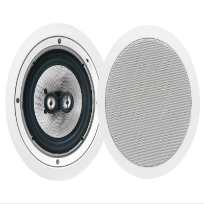 Earthquake CM8S 1 Pair 8 inch angle Voice Coil In-Ceiling, Dual Swivel Tweeters, Fiber Cone, +/- 3DB Xover Switch