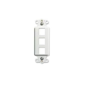 3 Port Designer Style Keystone Wall Plate Insert - White : 72-5053