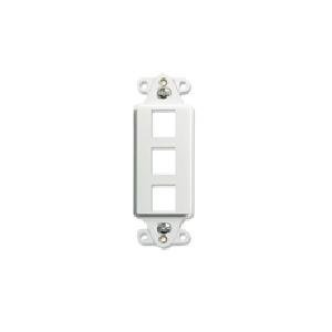 3 Port Designer Style Keystone Wall Plate Insert - White : 72-5053