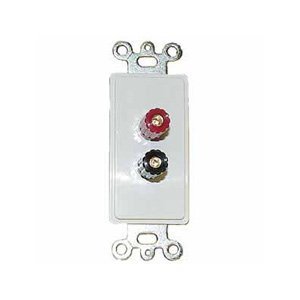 Wall Plate Insert - (2) 5-Way Binding Posts (1) ea. Red + Black : 75-1030