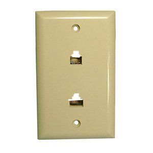 Wall Plate w/ Dual 6P6C / 8P8C Jacks - Ivory : TWP68