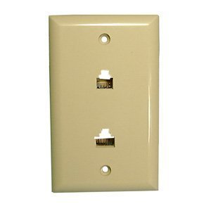 Wall Plate w/ Dual 6P6C / 8P8C Jacks - Ivory : TWP68