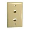 Wall Plate w/ Dual 6P6C / 8P8C Jacks - Ivory : TWP68 view 1