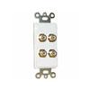Designer Style Wall Plate Insert - 4 Gold RCA Jacks (2) ea Red + Black : 75-1026 view 1
