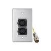C2G/Cables to Go Rapidrun Single Gang 2XLR Aluminum Wall Plate view 1