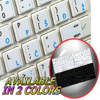 4Keyboard MAC Croatian/Slovenian - English Non-Transparent Keyboard Sticker ON White Background for Laptop, Desktop and Notebook