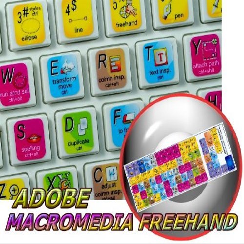 4Keyboard Adobe MACROMEDIA Freehand Keyboard Stickers for Laptop, Notebook and Desktop