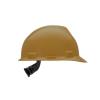 MSA 475365 V-Gard Cap Style Safety Hard Hat With Fas-Trac III Ratchet Suspension | Polyethylene Shell, Superior Impact Protection, Self Adjusting Crown Straps - Standard Size in Gold view 4