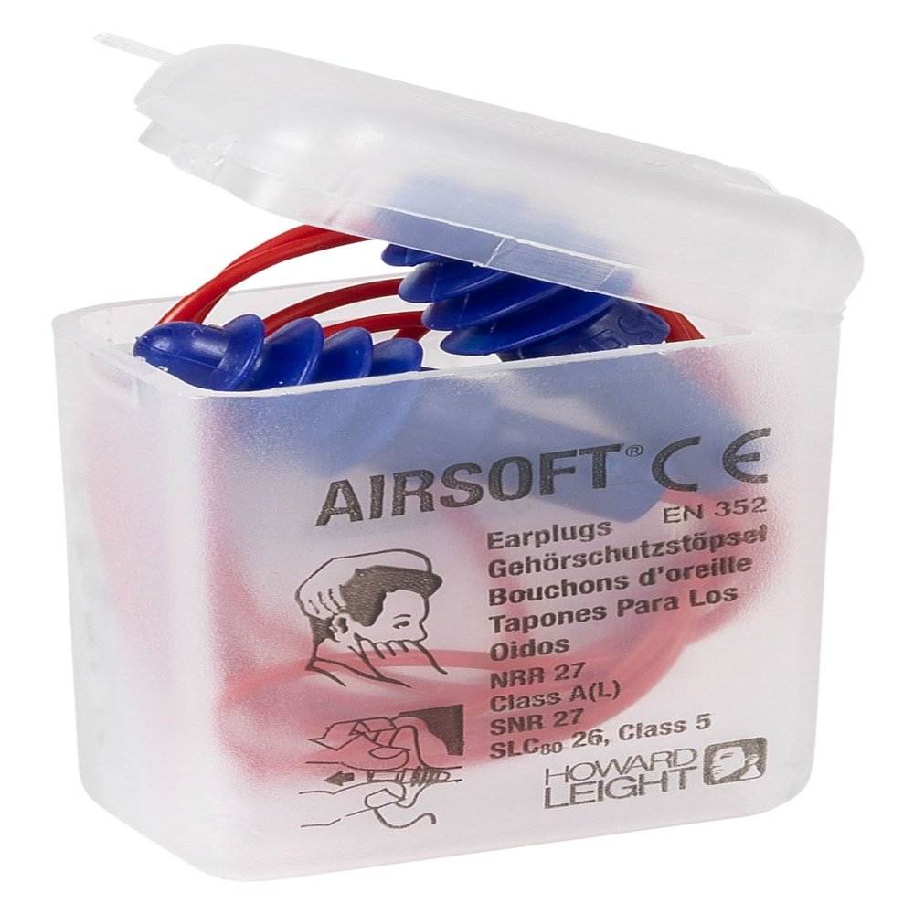 Honeywell 1030612 Airsoft Reusable Earplugs Red Poly Cord