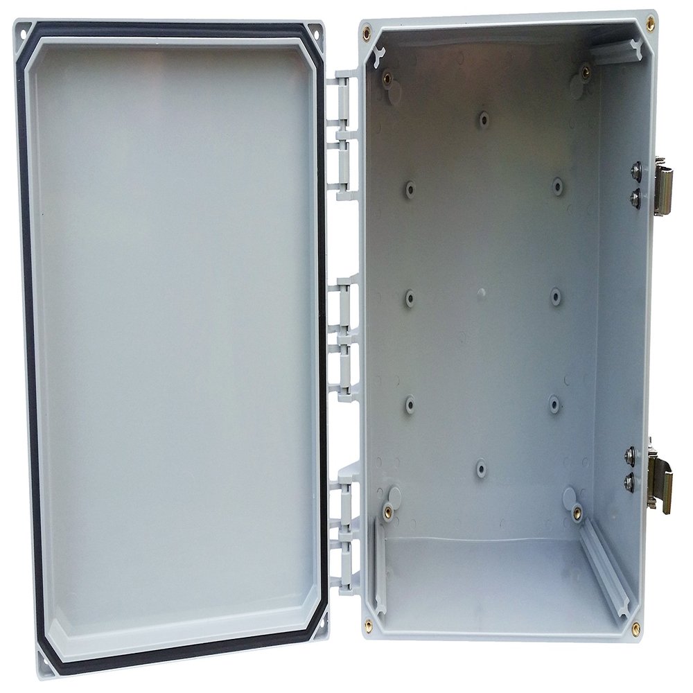 Mier Products 12x10x6 Polycarbonate air/dust/Water-Tight, Rust-Proof, NEMA 4X, Non-Metallic Enclosure, Made in The USA