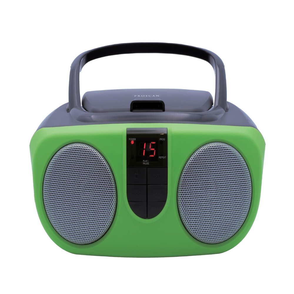 Sylvania SRCD243 Portable CD Player with AM/FM Radio, Boombox(Green)