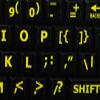 English US Yellow Large Lettering Keyboard Labels Layout (Upper CASE) Black Background for Desktop, Laptop and Notebook view 4