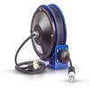 Coxreels PC10-3012-A Compact Power Cord Reel, PC10 Series 12/3 x 30 Single INDL - Space-Saving Design with Easy-Access Cover and Spring Motor - Heavy-Duty Steel Construction, Made in the USA, Blue view 1