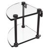 Allied Brass NS-3-ORB Two Tier Corner Glass Shelf, Oil Rubbed Bronze view 1